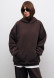 Black color three-thread insulated hoodie